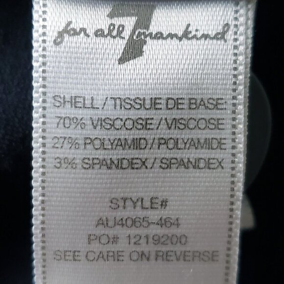 7 For All Mankind Stretchy Tuxedo Style Deep V-Neck Black Knit Blazer S - Picture 6 of 16